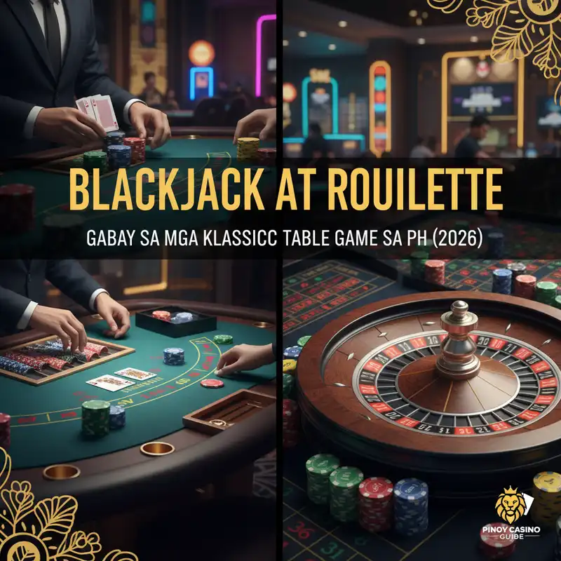 Blackjack at Roulette table game sa Pilipinas 2026